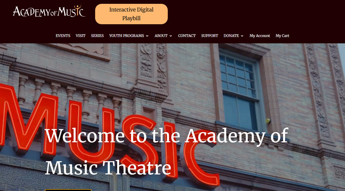 Website screenshot for Academy of Music