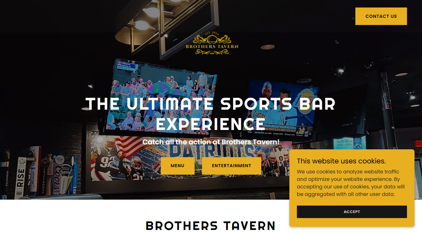 Website screenshot for Brothers Tavern