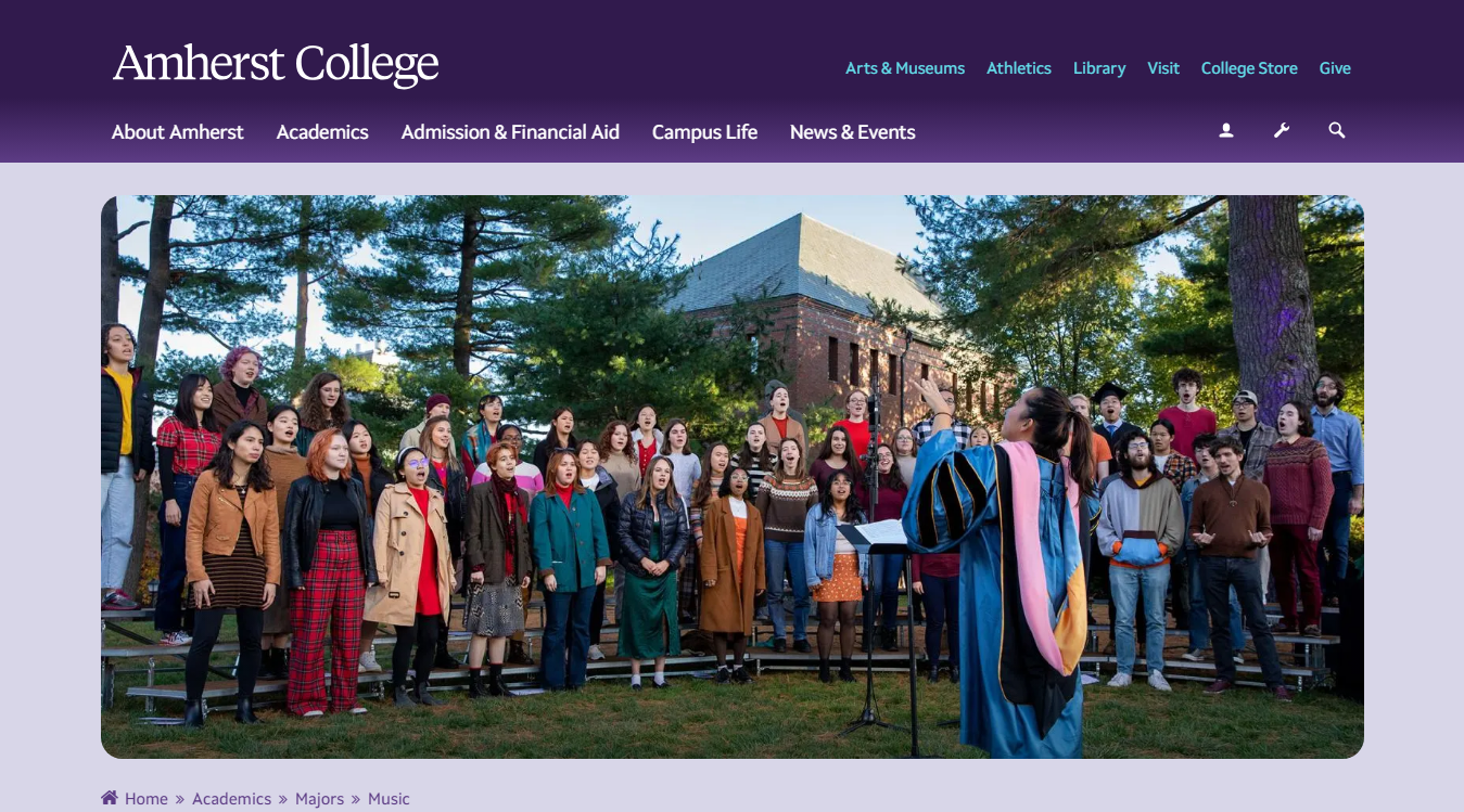 Website screenshot for Buckley Recital Hall