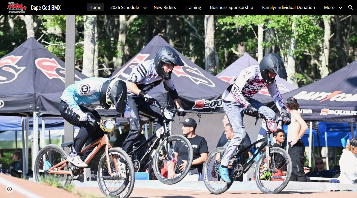 Website screenshot for Cape Cod BMX