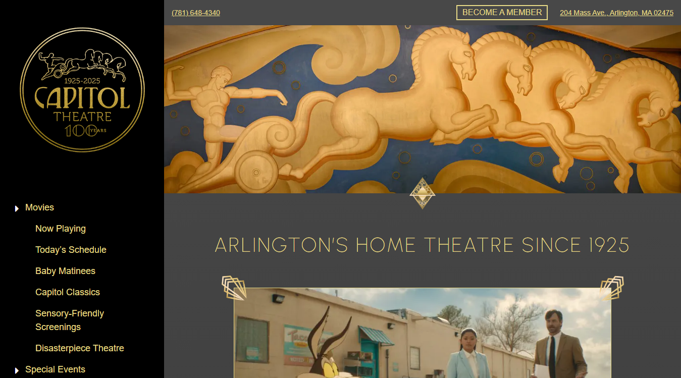 Website screenshot for Capitol Theatre
