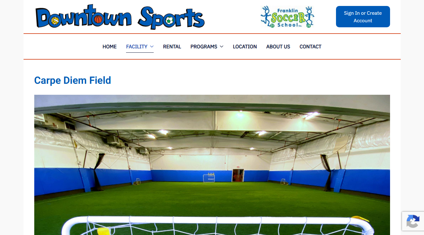 Website screenshot for Carpe Diem Field