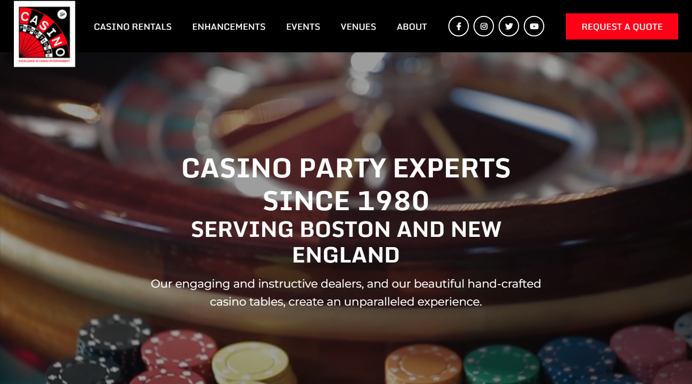 Website screenshot for Casino Productions