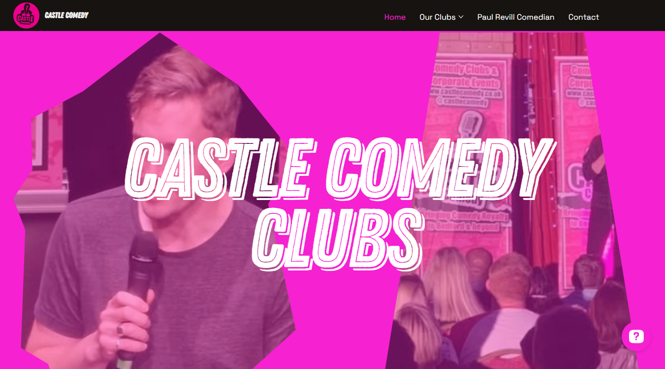 Website screenshot for Castle Comedy