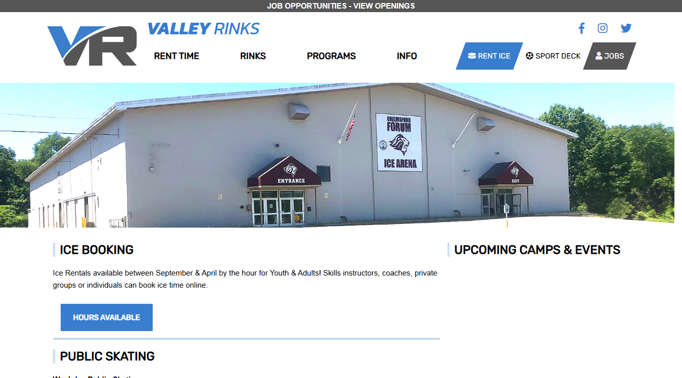 Website screenshot for Chelmsford Forum