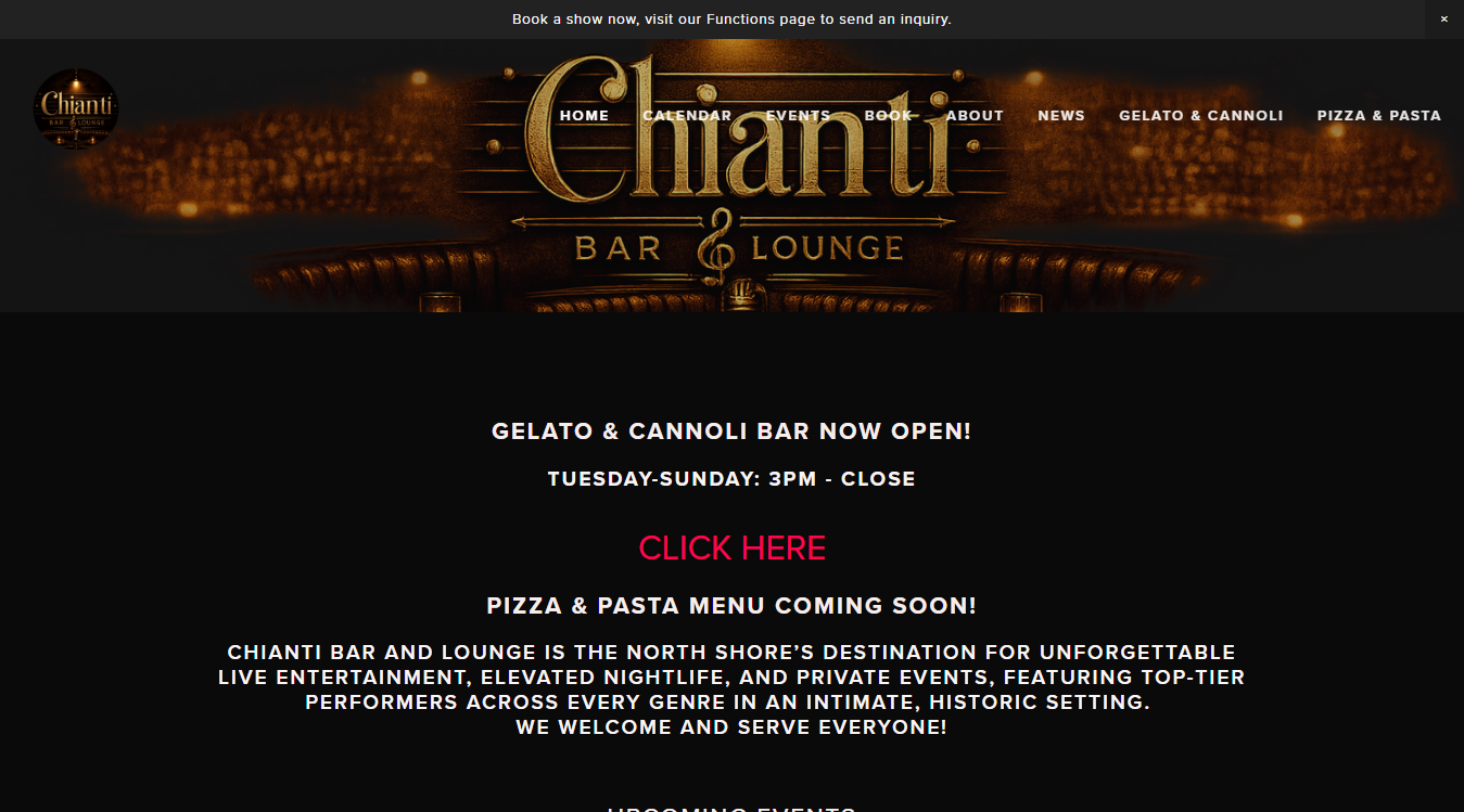 Website screenshot for Chianti Cafe