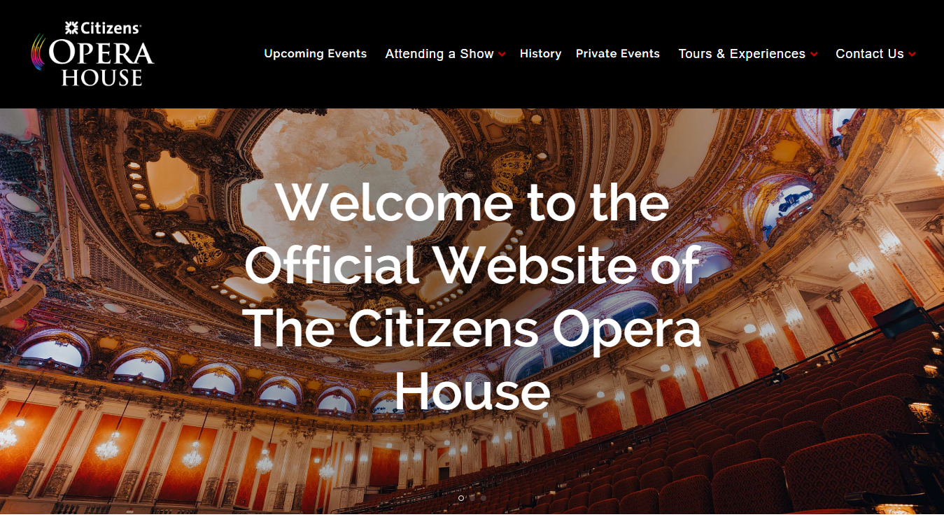 Website screenshot for Citizens Opera House