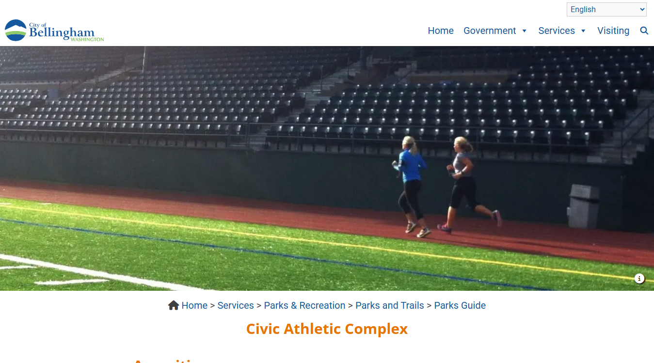 Website screenshot for Civic Stadium