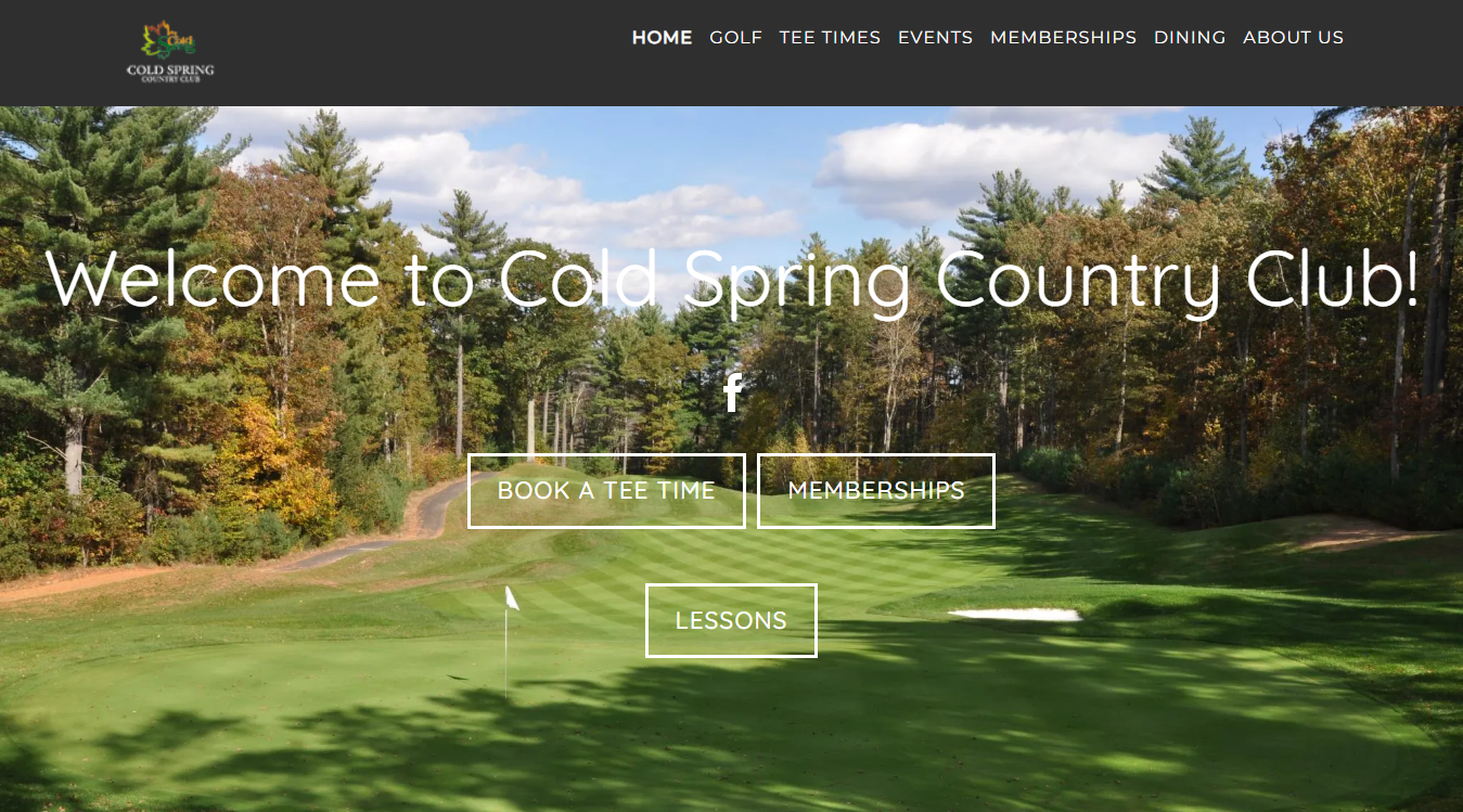 Website screenshot for Cold Spring Country Club