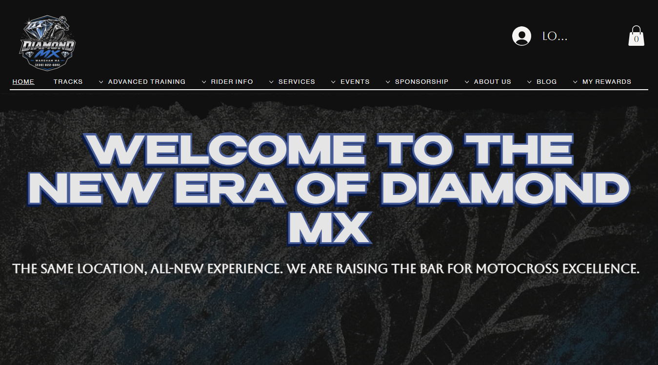 Website screenshot for Diamond Mx Wareham