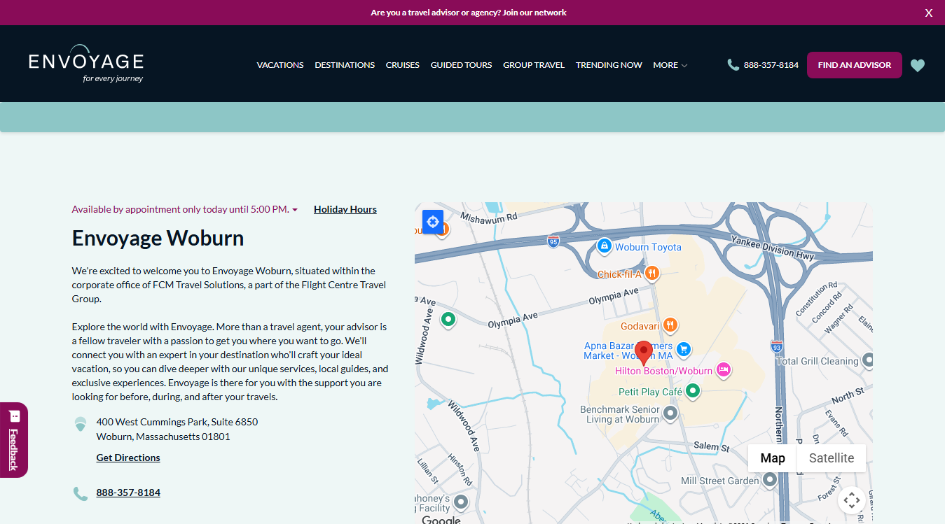 Website screenshot for Envoyage