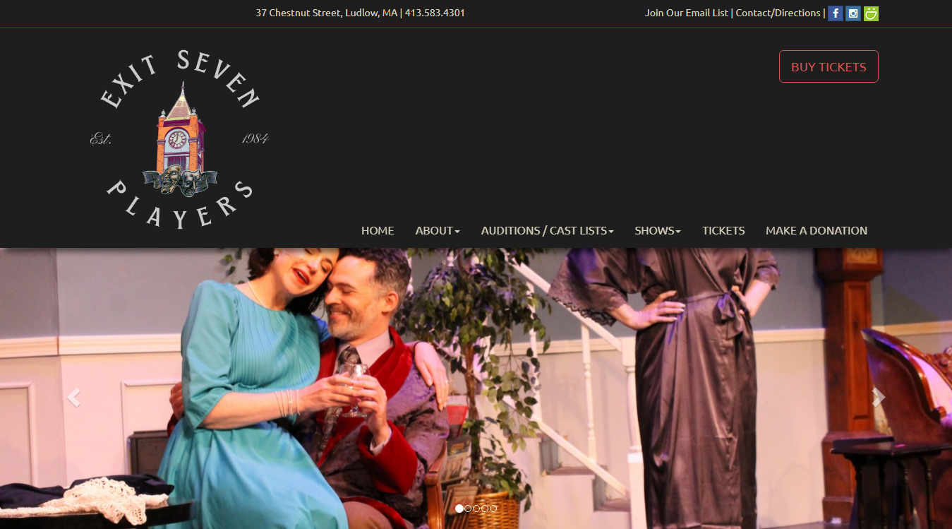 Website screenshot for Exit Seven Play Ltd