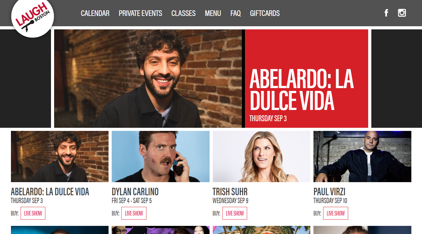 Website screenshot for Lil Chuck Boston