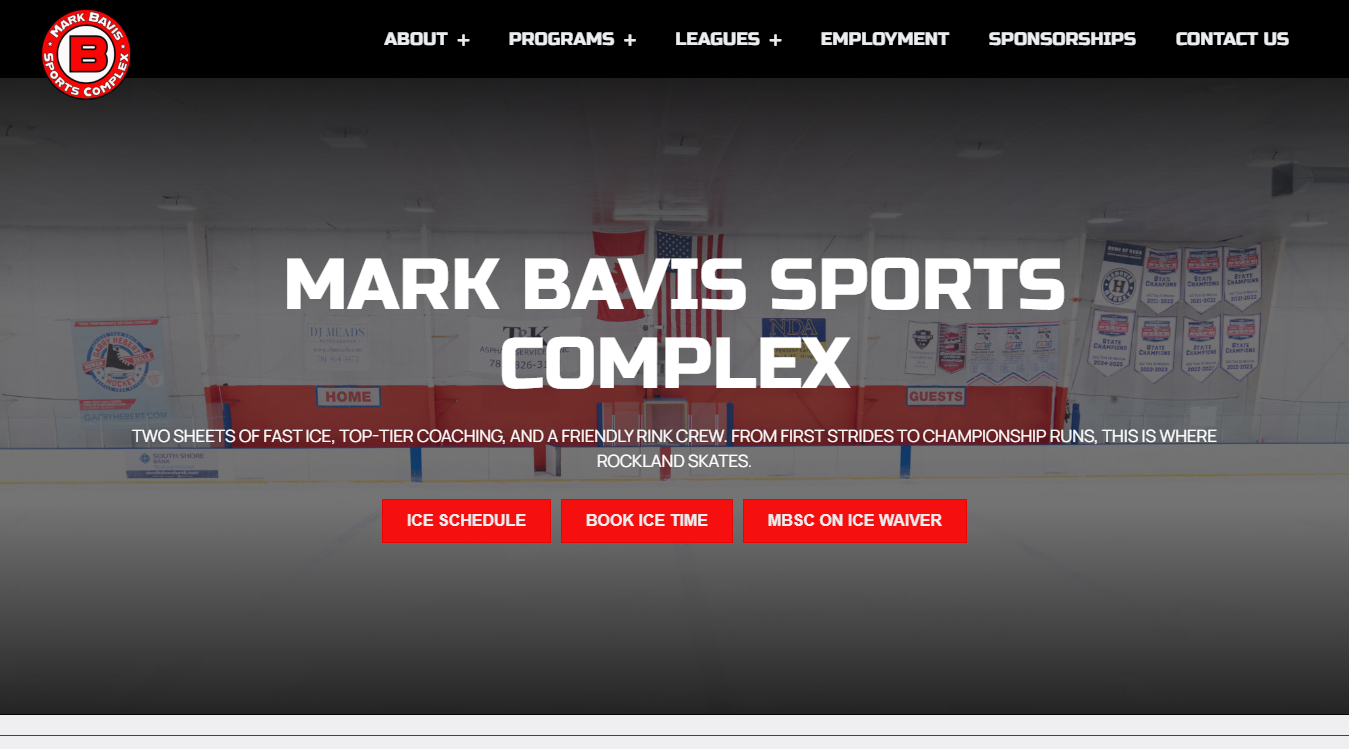 Website screenshot for Mark Bavis Arena