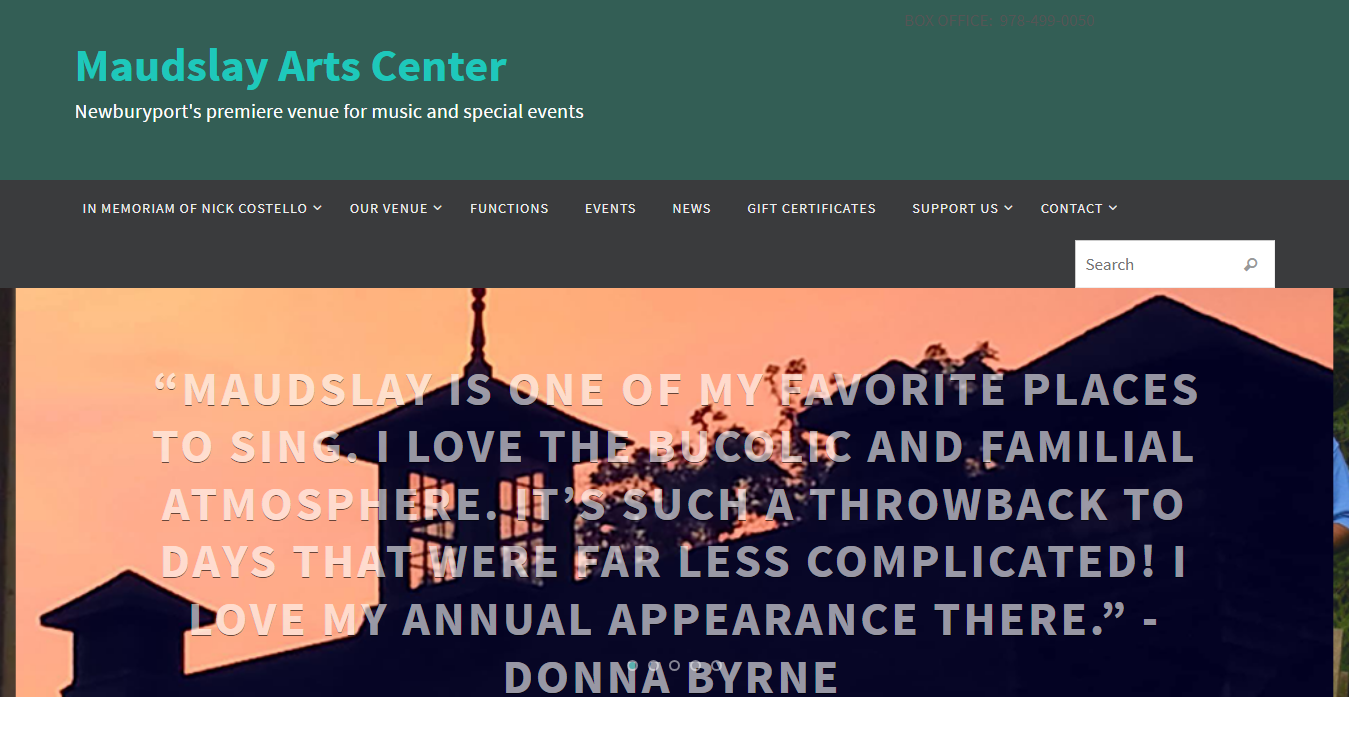 Website screenshot for Maudslay Arts Center