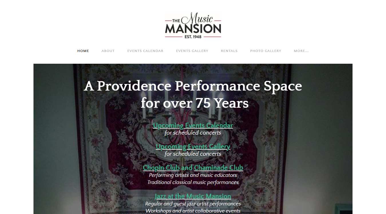 Website screenshot for Music Mansion