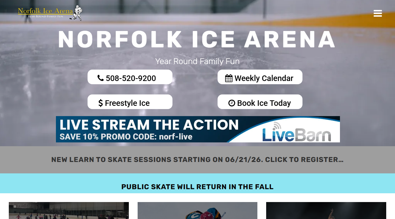 Website screenshot for Norfolk Arena