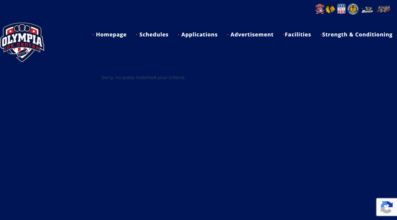 Website screenshot for Olympia Ice Center