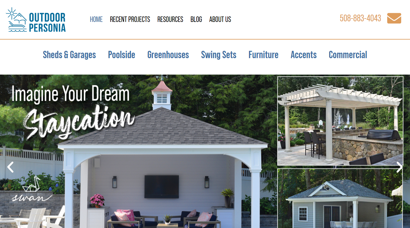 Website screenshot for Outdoor Personia