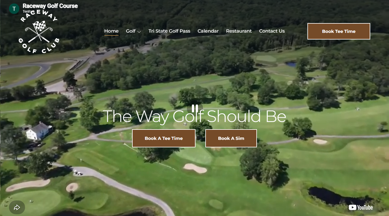 Website screenshot for Raceway Golf Club