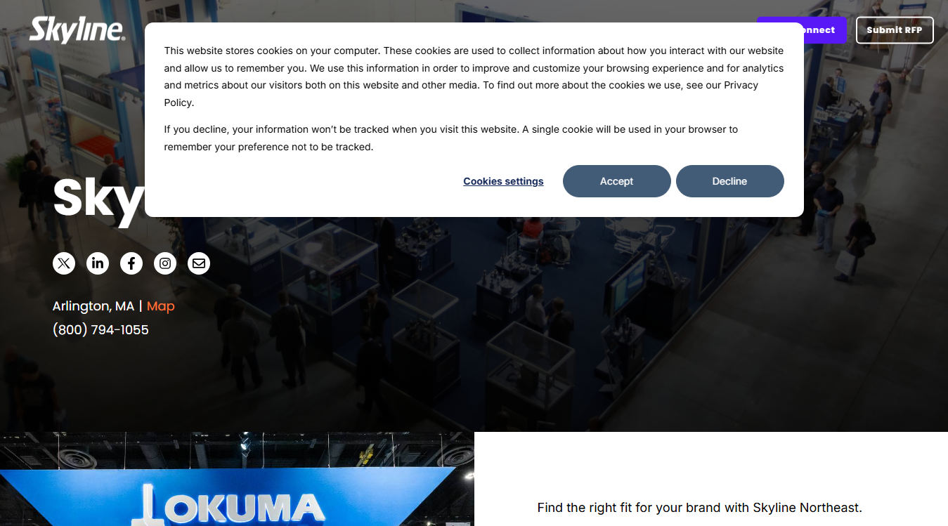 Website screenshot for Skyline Northeast