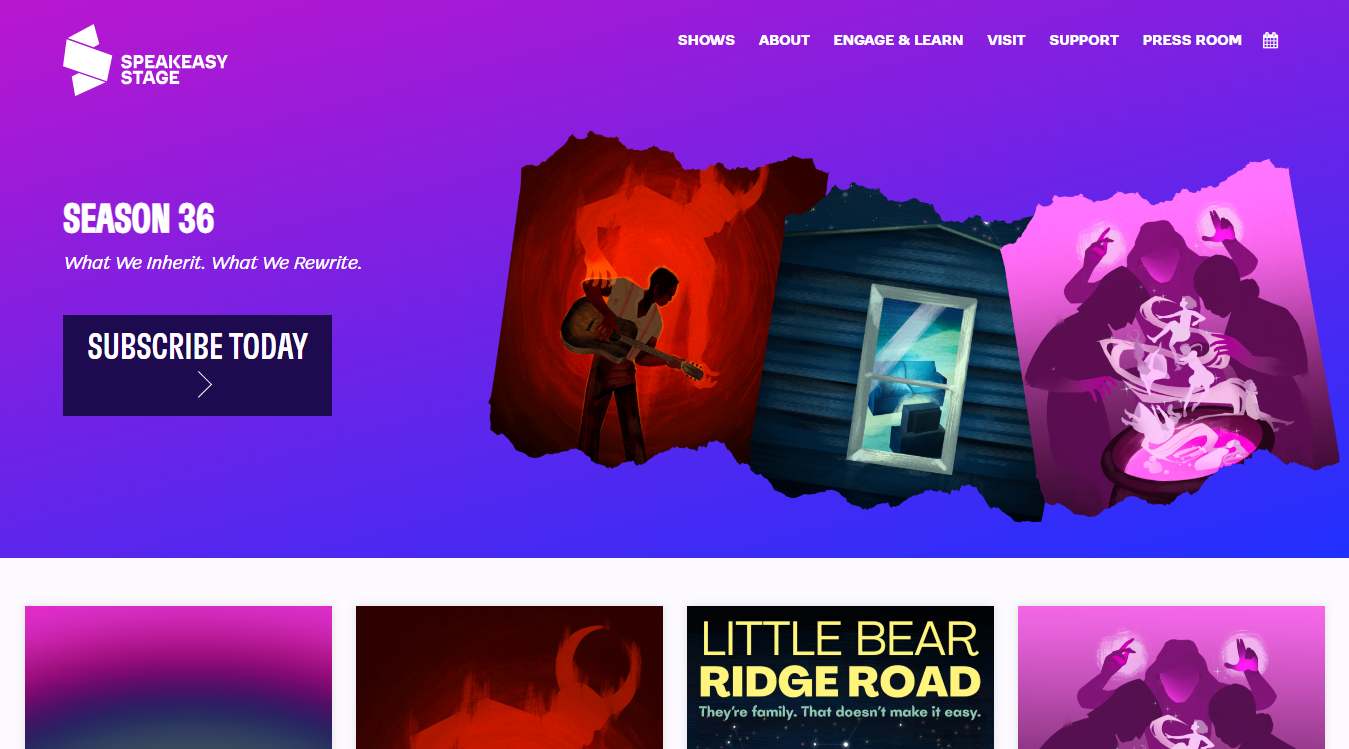 Website screenshot for SpeakEasy Stage Company
