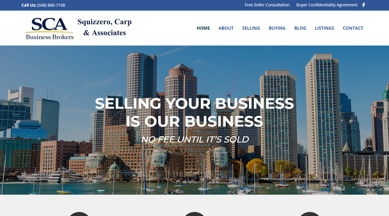 Website screenshot for Squizzero, Carp & Associates