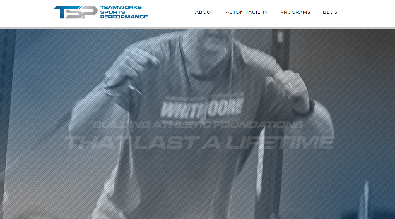 Website screenshot for Teamworks Sports Performance