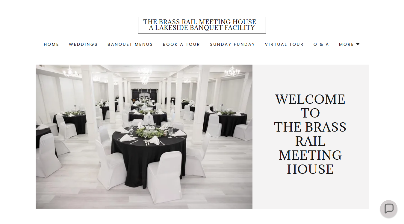 Website screenshot for The Brass Rail Meeting House