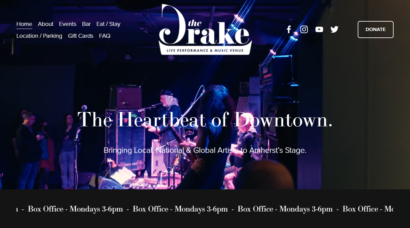 Website screenshot for The Drake