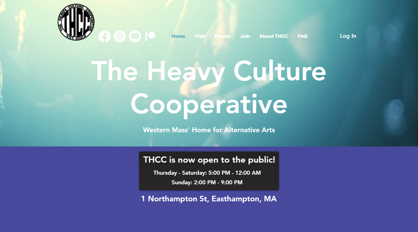Website screenshot for The Heavy Culture Cooperative